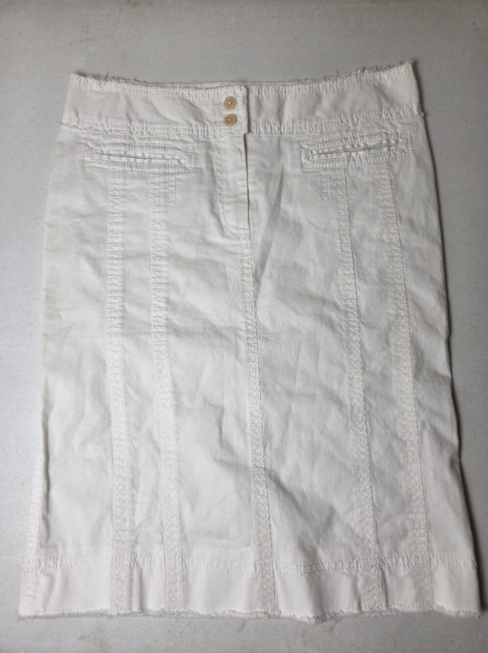 Philosophy Di Alberta Ferreti Skirt White Pencil Buttons Pockets Womens 4 Italy
